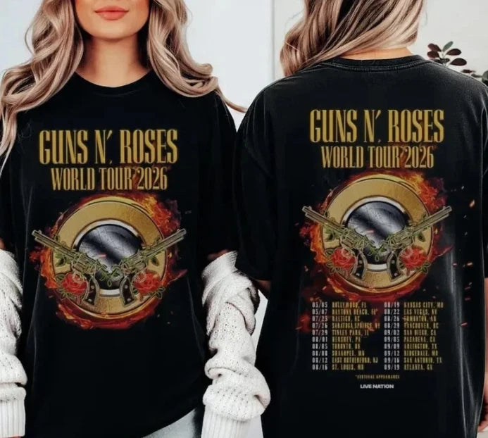 Guns And Roses World Tour 2026 North America Schedule Dates T-Shirt