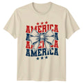 America Bow T-Shirt Patriotic Graphic Fun Stylish Cute Fashion Gift For Him