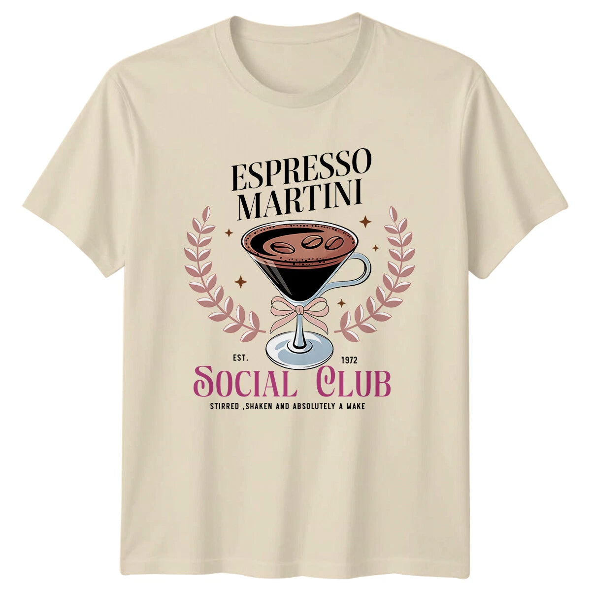 Espresso Martini Social Club Stirred Shaken T-Shirt Funny Food Quote