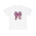 Leopard Heart Bow Tee, Cute Graphic T-Shirt, Trendy Casual Wear, Gift for Her,