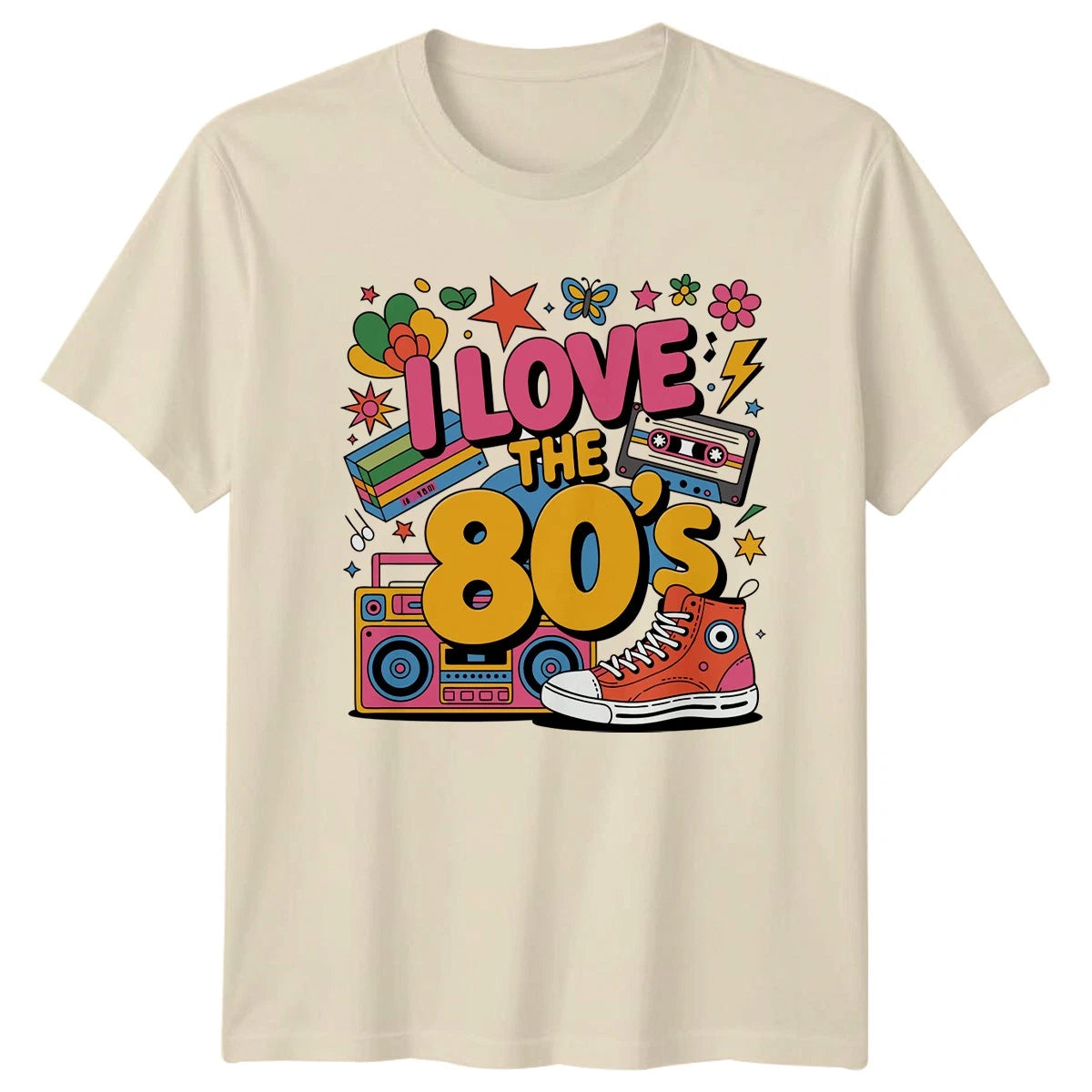 Retro 80s T-Shirt I Love The 80s Trendy Pop Funny Novelty Culture Gift