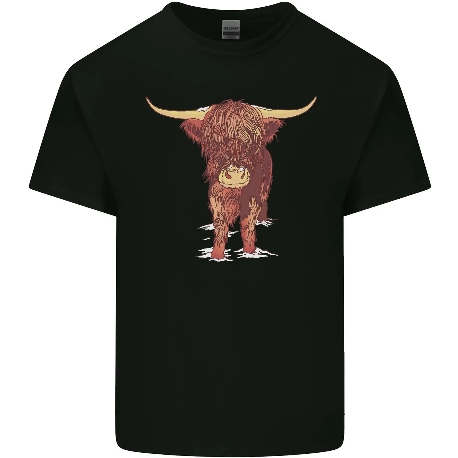 Highland Cattle Cow Scotland Scottish Mens Cotton T-Shirt Tee Top