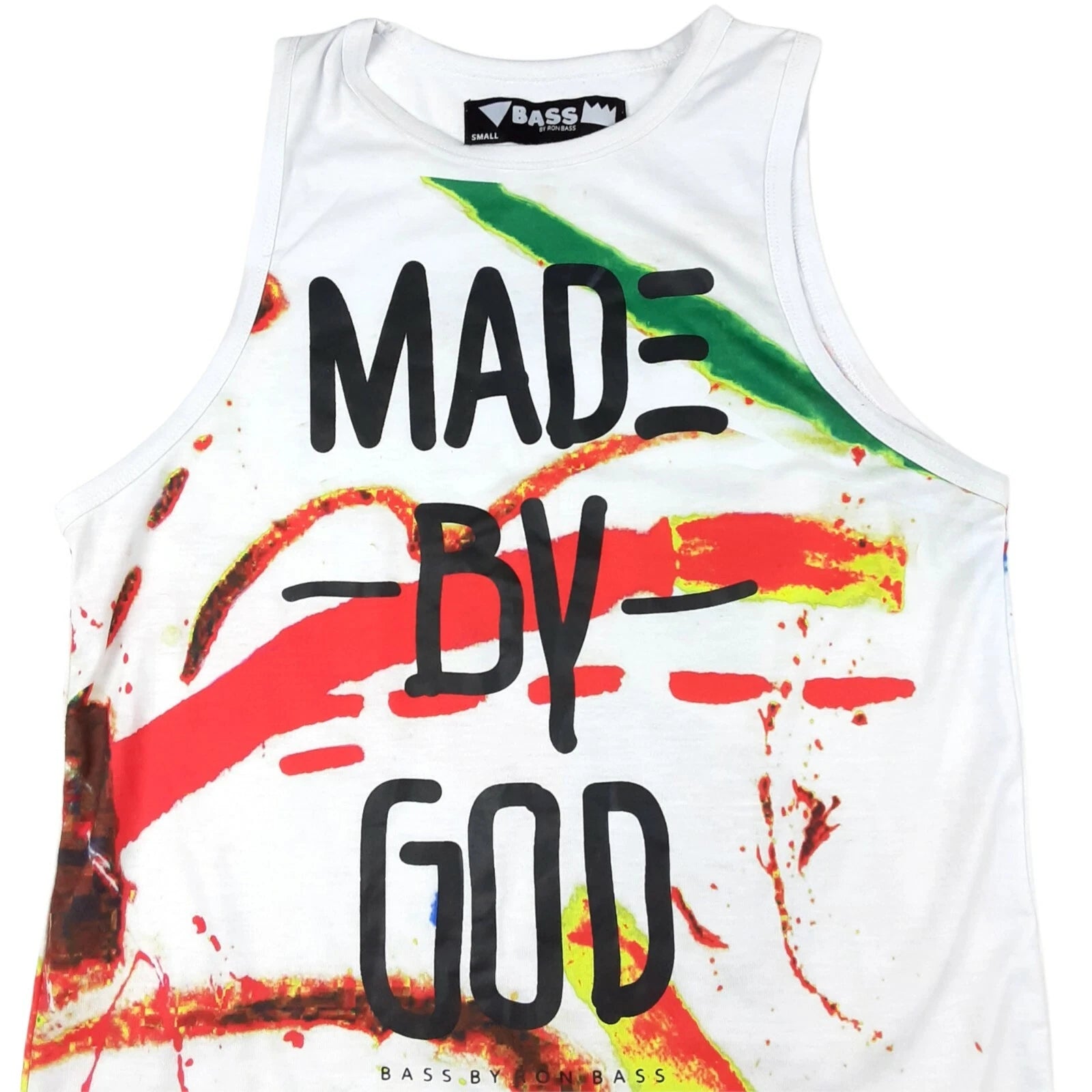Made By God Bass By RON BASS Sleeveless Tank Top  Mens Small Streetwear Retro *