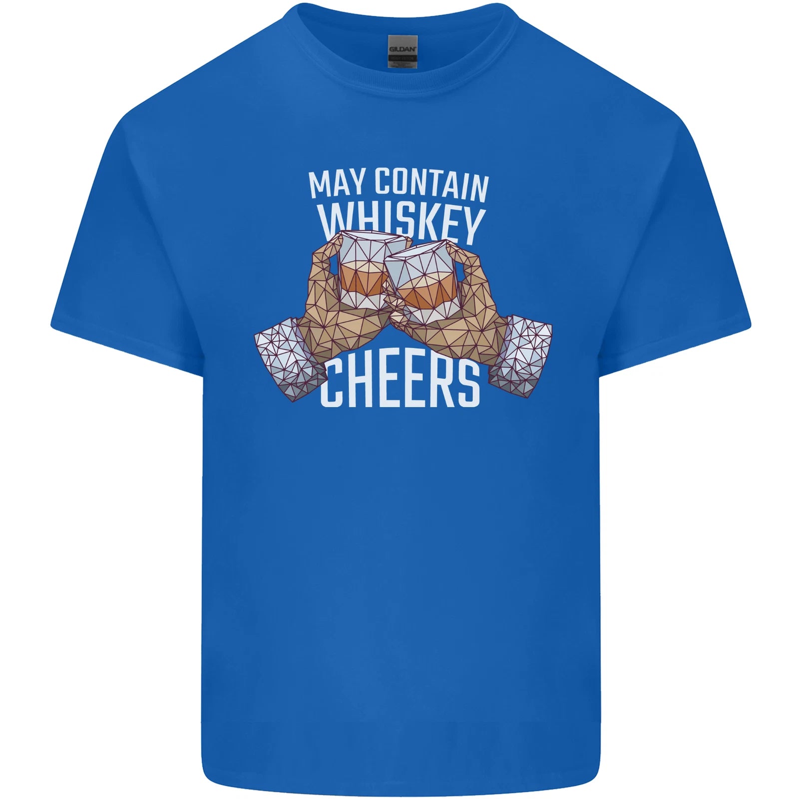 May Contain Whiskey Funny Whisky Mens Cotton T-Shirt Tee Top