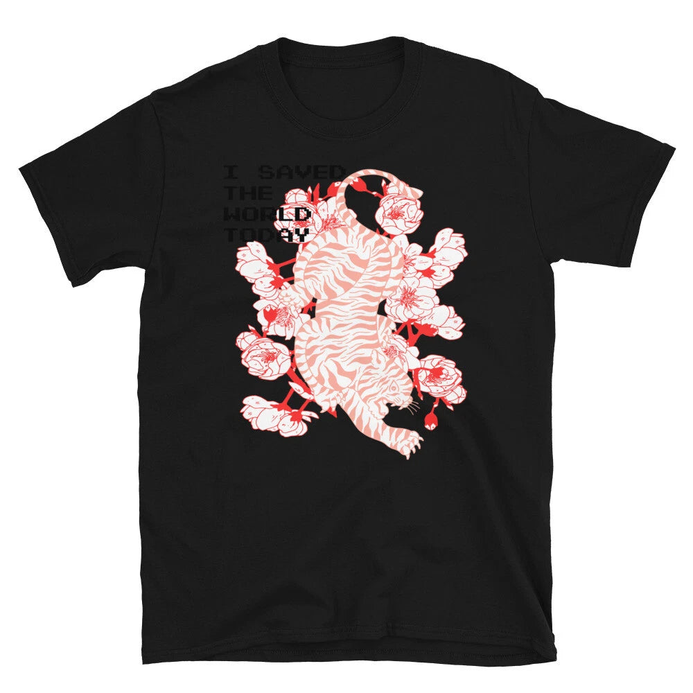 Asian Tiger Save The World Classic Trendy Design Casual T-Shirt