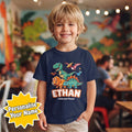Personalised Dinosaur Boys T Shirt