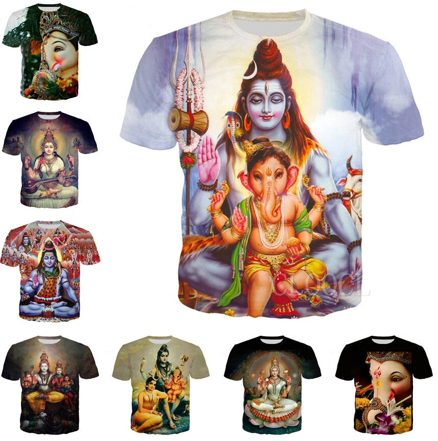 Lord Shiva Harajuku Casual Women Men T-Shirt 3D Print Short Sleeve Tee Tops