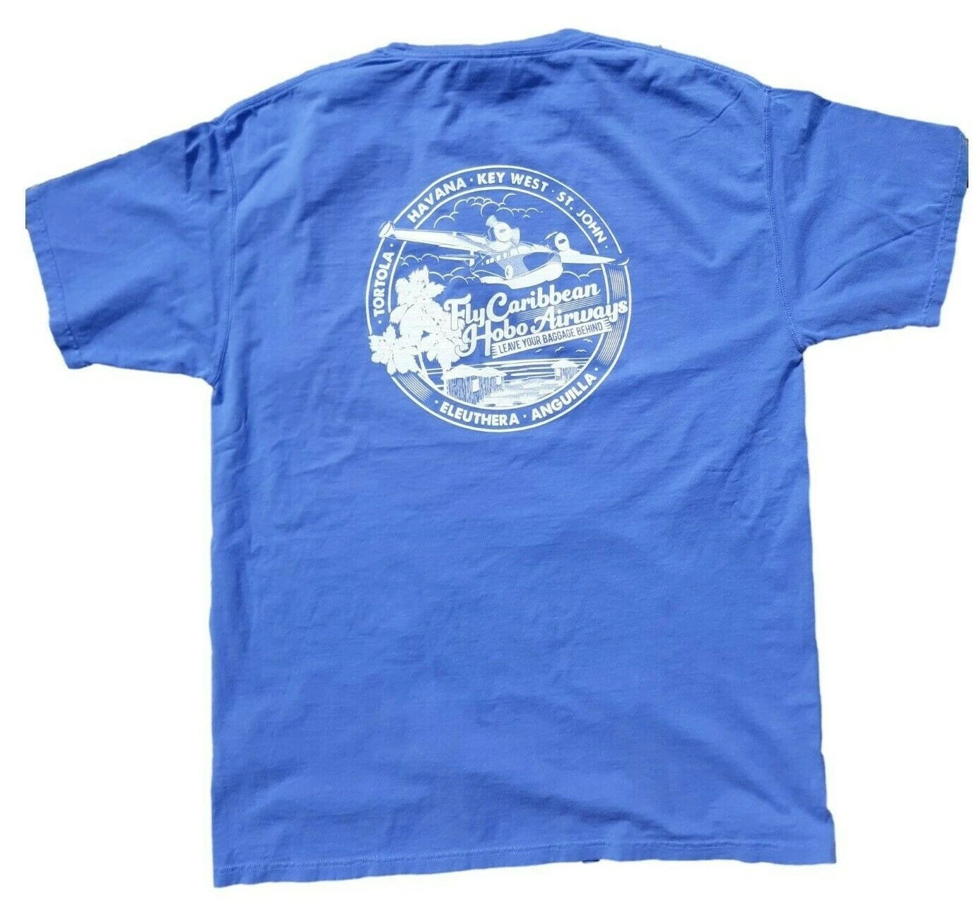 Caribbean Hobo Airways T-shirt key west island Florida Pirate Rum tortola Havana