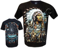 Wild Horses Biker Native American Indian Horse T- Shirt Front & Back Print M-3XL