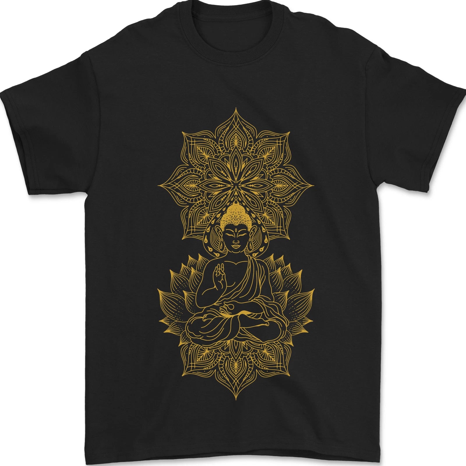 Mandala Buddha Art Mens T-Shirt 100% Cotton
