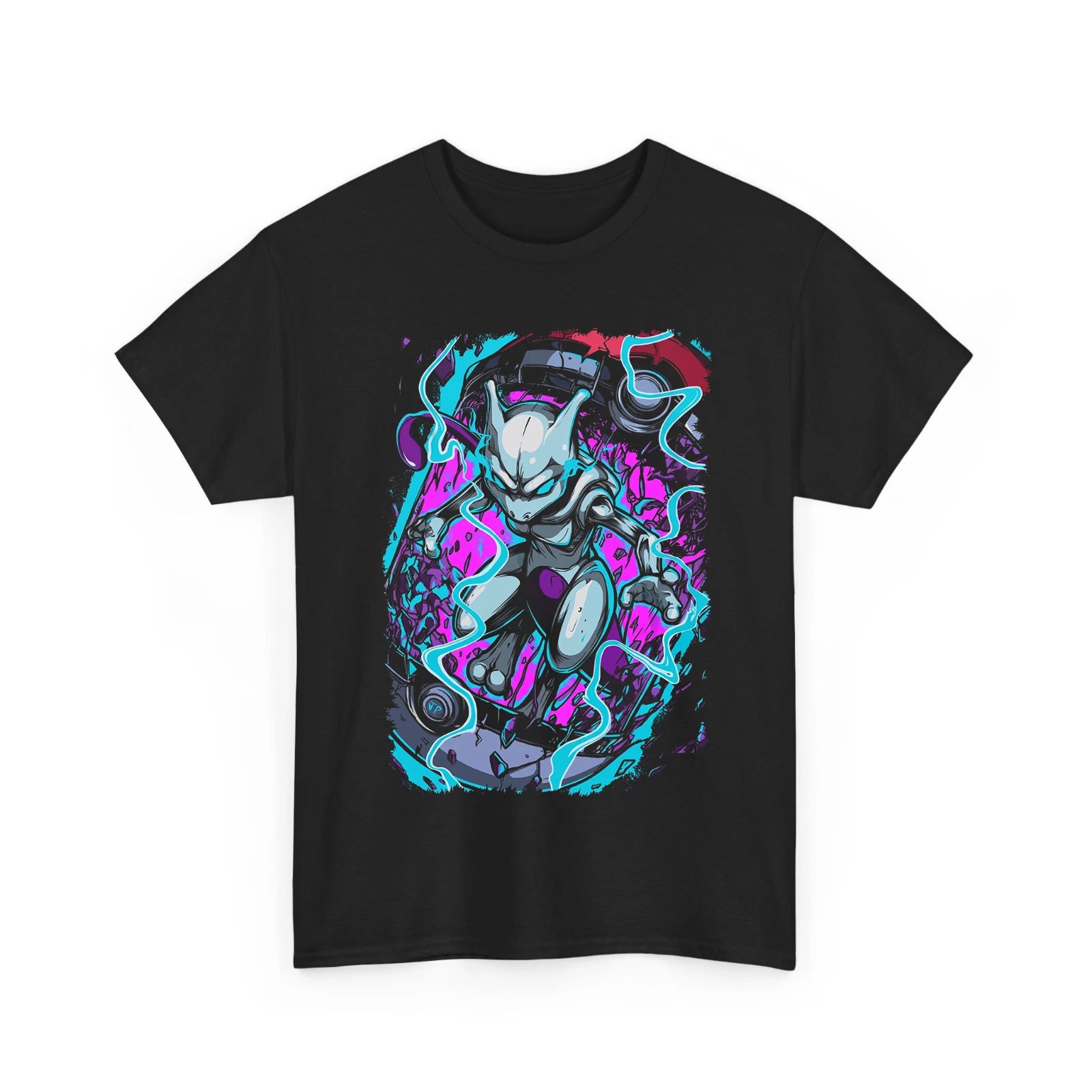 Cyber Psychic Monster Neon Graphic Print Streetwear Tee