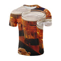 Women Men Casual T-Shirt 3D Print Short Sleeve Tee Top Beer Cup Plus size