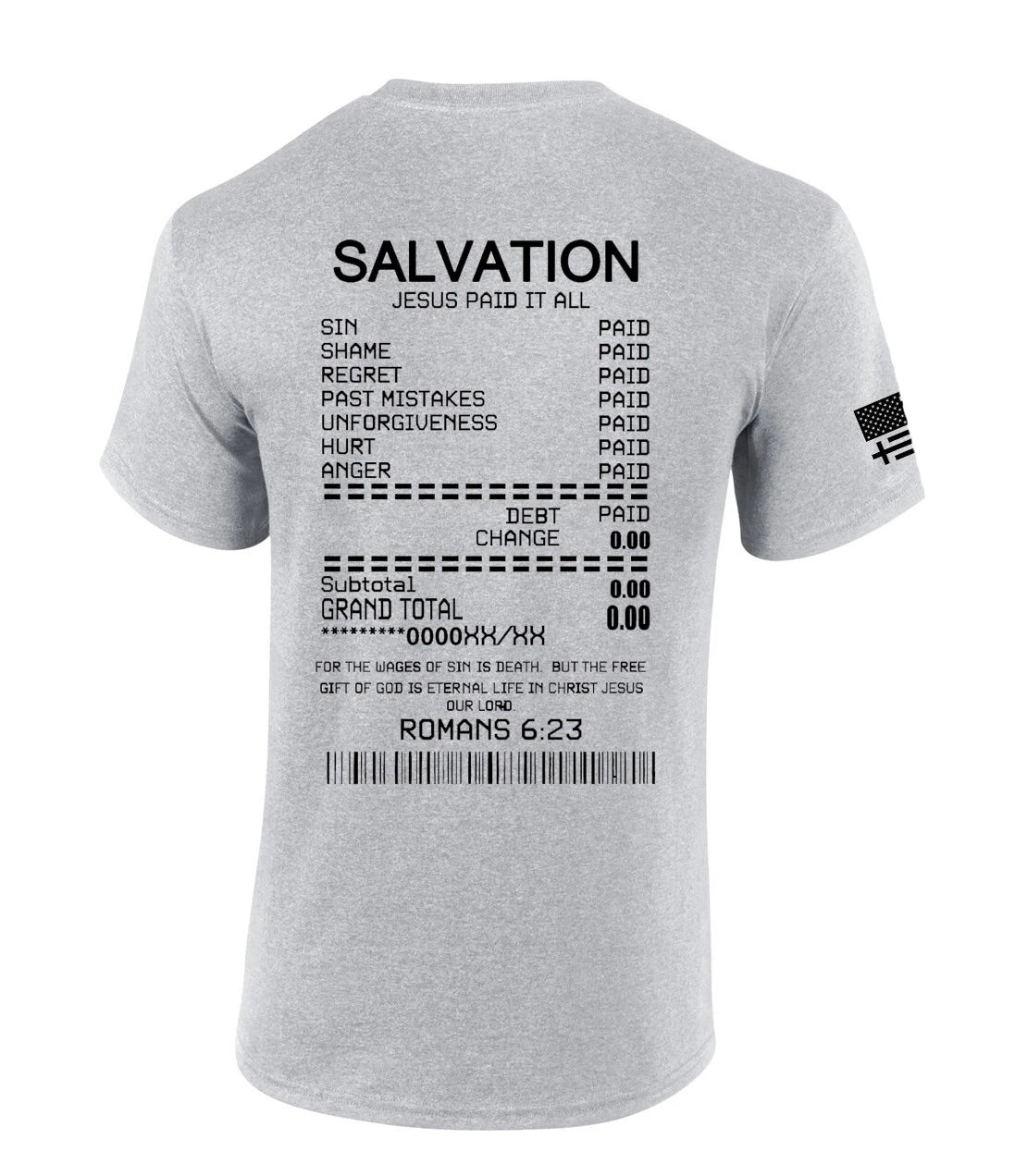 Salvation Jesus Paid It All Receipt Romans 6:23 Bible Scripture Mens Christian