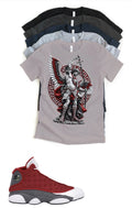 Custom Printed Shirt To Match AJ Retro 13 Red Wolf Grey White Shoes Hate Me Tee