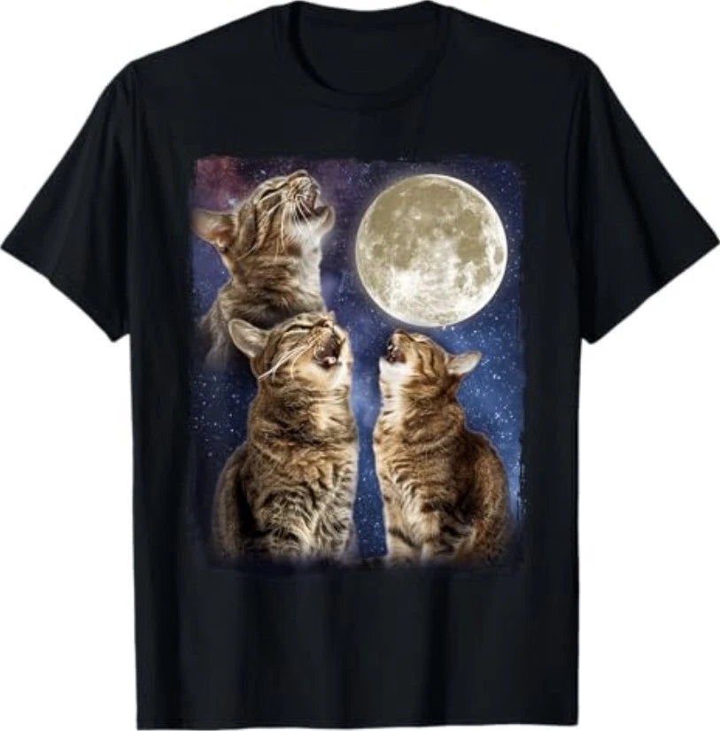 Cat Howling At Moon T-Shirt
