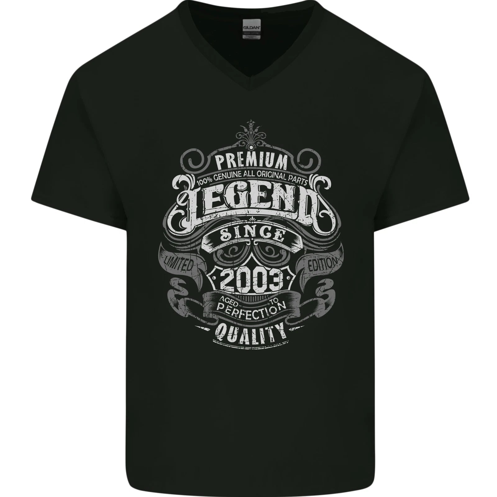 Premium Legend 23rd Birthday 2003 Mens V-Neck Cotton T-Shirt
