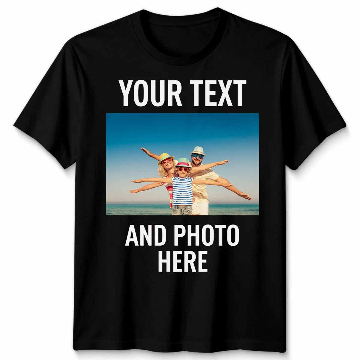Personalised Unisex T Shirt Custom Print Tee Your Own Photo Design And Text