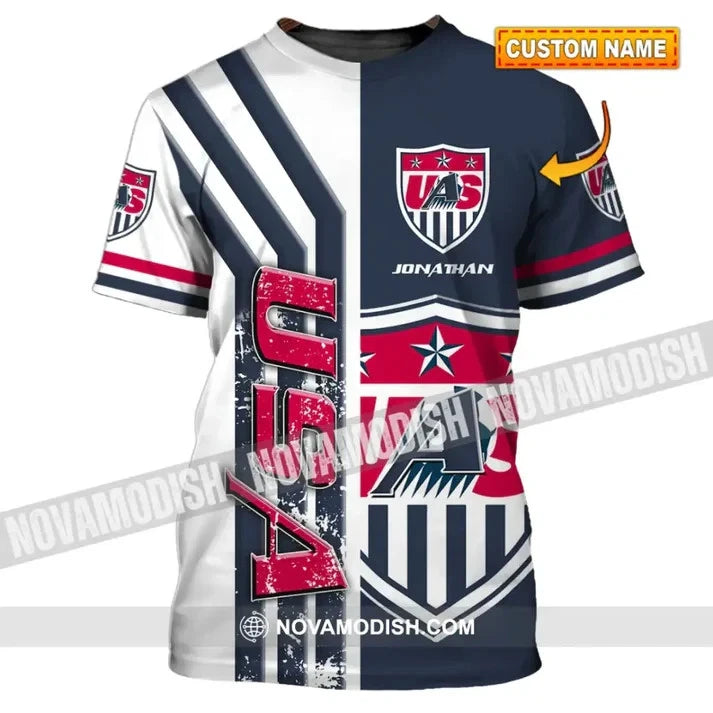 Unisex Shirt - Custom Name Shirt - USA Three Stars 3D T-Shirt BS1734