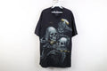 Vtg Y2K Streetwear Mens XL Faded Hear See Speak No Evil Skeleton Hip Hop T-Shirt