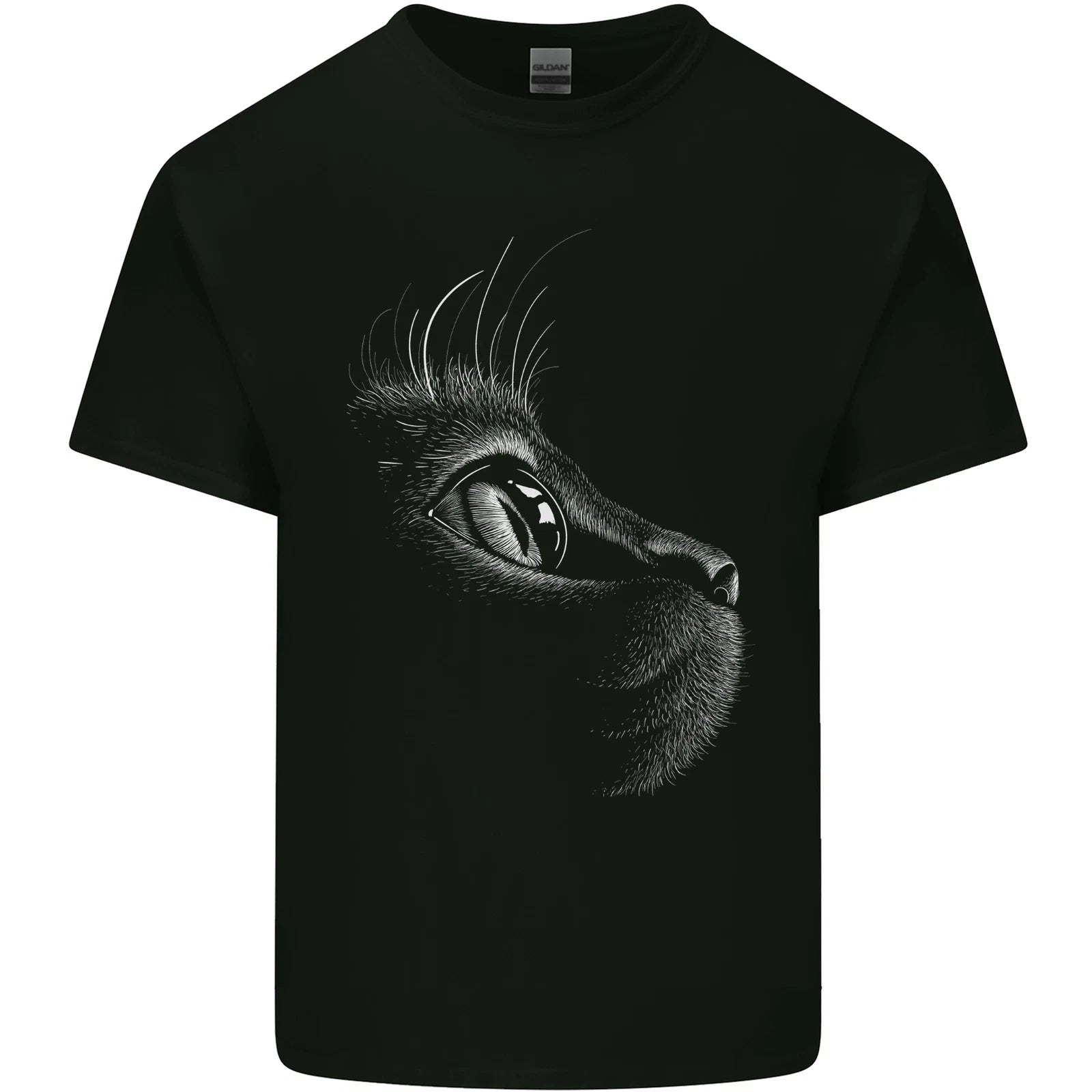 A Cute Cat Face Mens Light Cotton T-Shirt