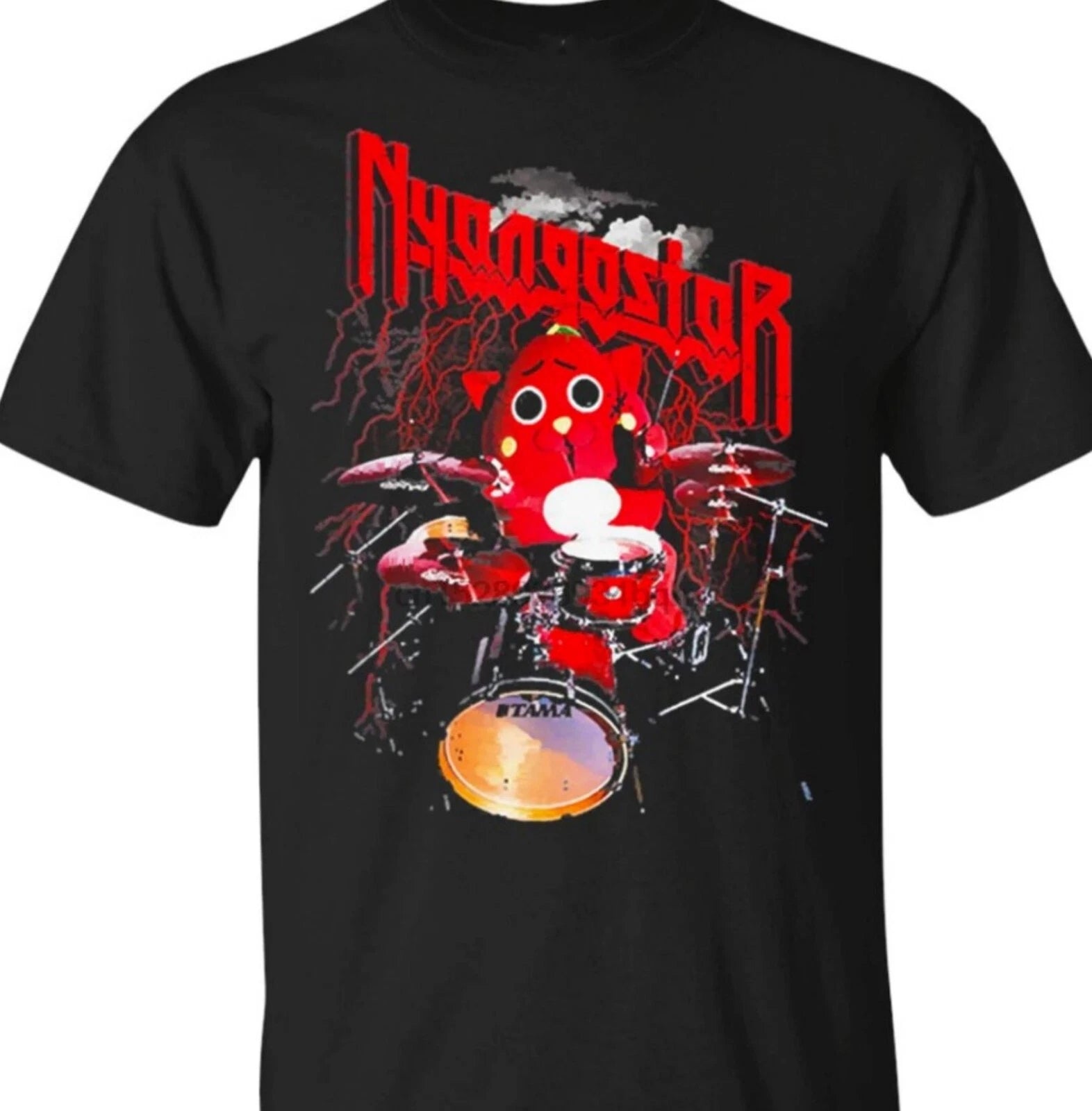 RETRO Nyango Star Drummer T-shirt Black Short Sleeve All sizes S-5Xl