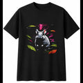 Anime Chinchilla in Nature Cute Mens T-Shirt Black 100% Cotton Kawaii Unisex