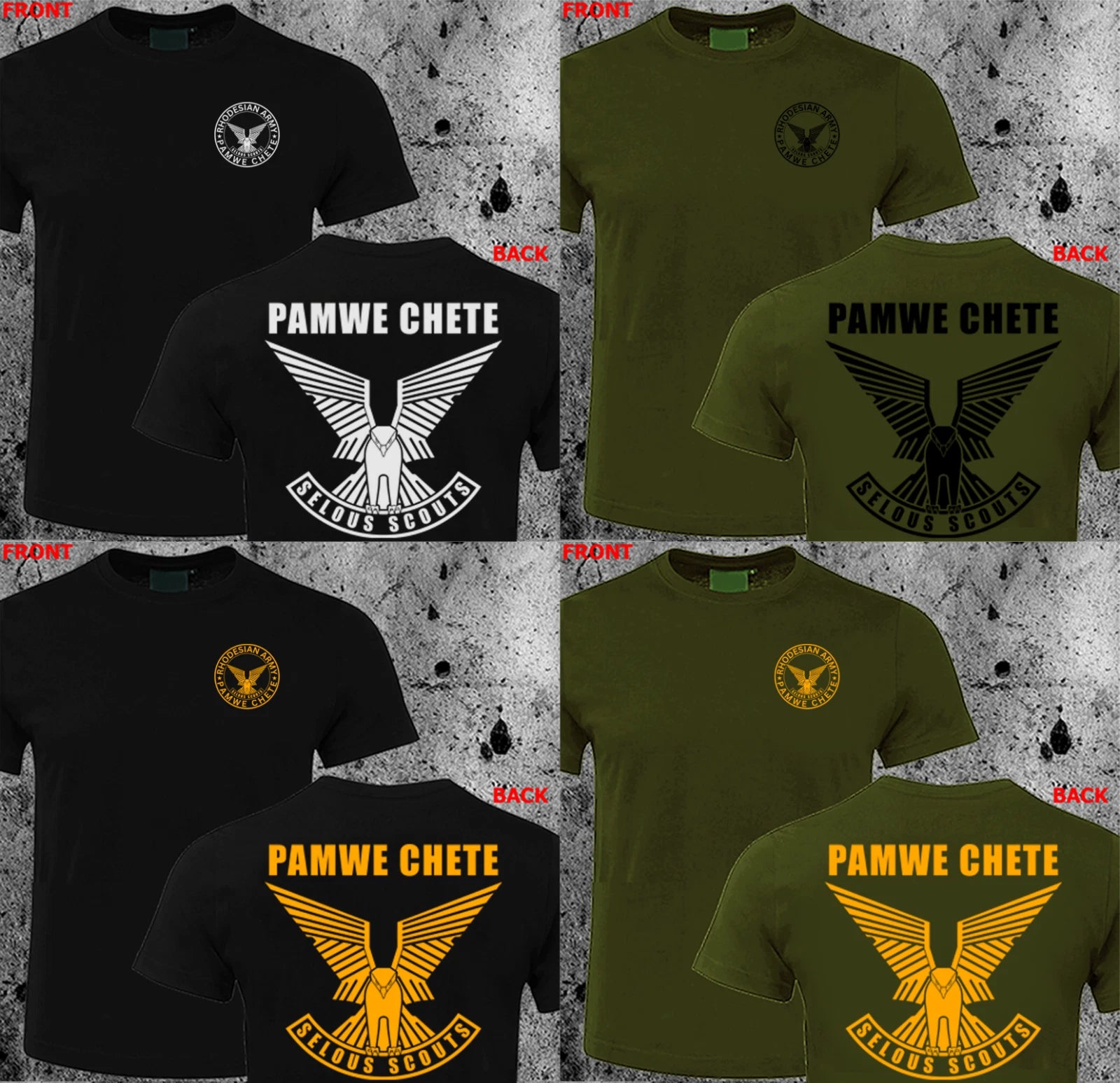 Rhodesian Zimbabwe Army Selous Scouts Pamwe Chete Logo Special Forces T-shirt