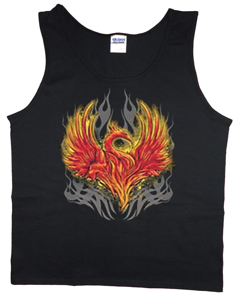 Mens Tank Top Graphic Tee Phoenix Rising Sleeveless Shirt Muscle Clothing