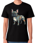 Floral French Bulldog T-Shirt Colourful Bulldog Art Frenchy Dog Lover Unisex Tee
