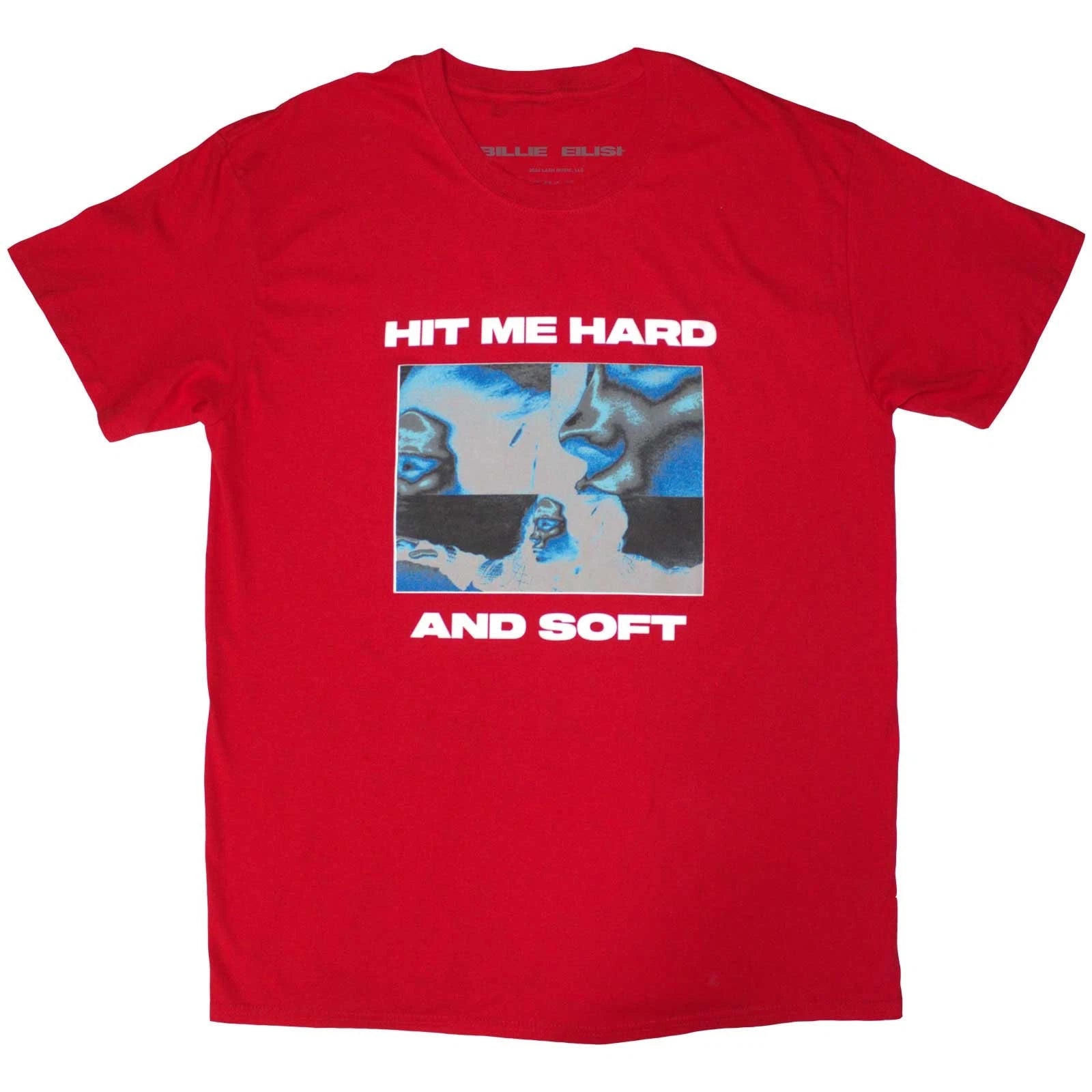 Billie Eilish Unisex T-Shirt Hit Me Hard and Soft Negative Red (L)