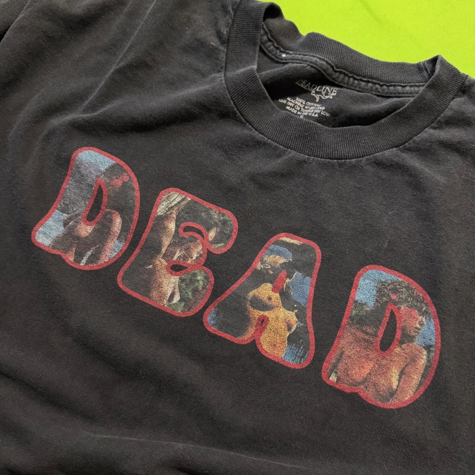 Deadline Nude Graphic T-Shirt Black Size XL Dead Print Made in USA Streetwear