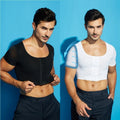 Men Chest Binder Corset Flat Bust Undershirt T-shirt Crop Top Bodysuit Sexy Soft