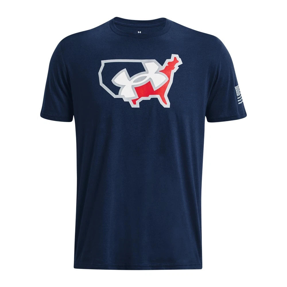 Under Armour 1379221 Men's UA Freedom Big Flag Lockup T-Shirt, Academy, X-Large