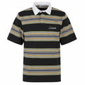 Carhartt WIP Gaines Rugby Stripe Polo Shirt Black - Loose Fit Polo Shirt