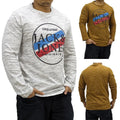 Jack & Jones Mens T Shirts Casual Crew Neck Cotton Top Long Sleeve T-Shirt M-2XL