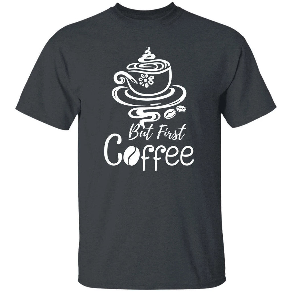 But first coffee Unisex shirt gift one line coffee lover tee black dark heather
