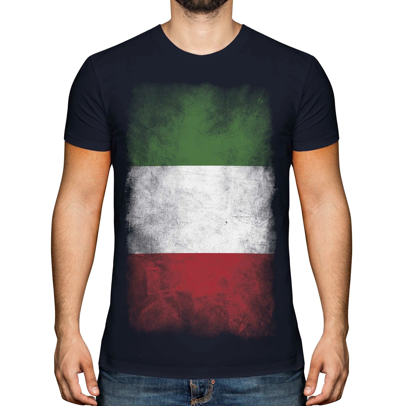 ITALY FADED FLAG MENS T-SHIRT TEE TOP ITALIA FOOTBALL ITALIAN GIFT SHIRT
