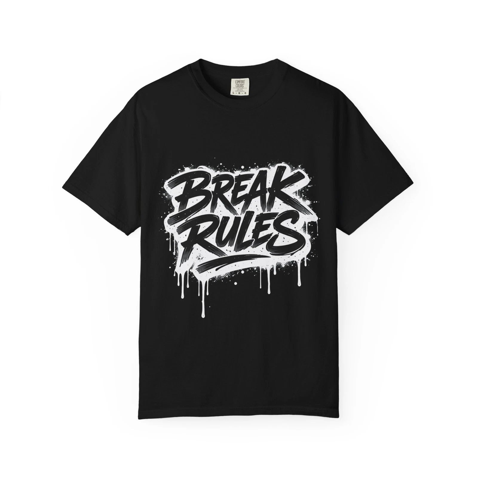 Break Rules Graffiti Graphic T Shirt Urban Streetwear Rebel Tee