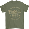 Vintage Year 60th Birthday 1966 Mens T-Shirt 100% Cotton Military Green