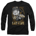 Garfield Lazy 4 Life Long Sleeve Tee S-2XL, Black