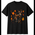 Flemish Giant Rabbit in Autumn Cute Mens T-Shirt Black 100% Cotton Printed