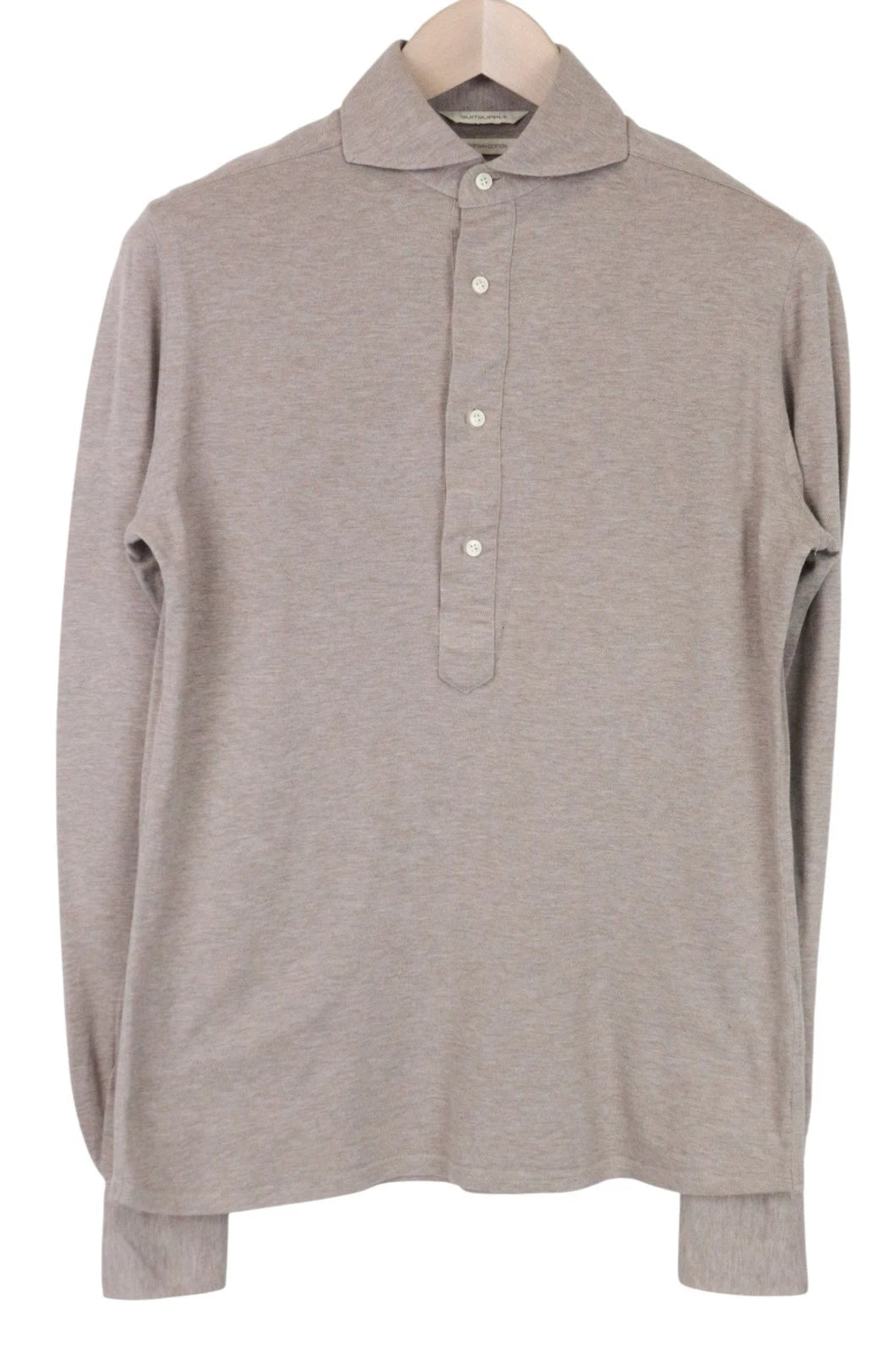 SUITSUPPLY Men T-Shirt 37/38/ 14 1/2/15 Light Brown Extra Slim Fit Cotton Polo