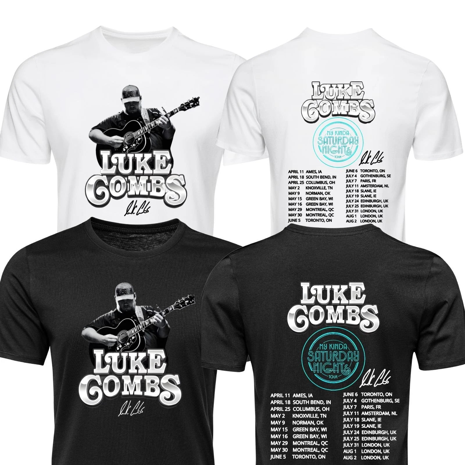 Luke Combs inspired Tour T Shirt My Kinda Saturday Night Shirt Kid Adult Tee Top