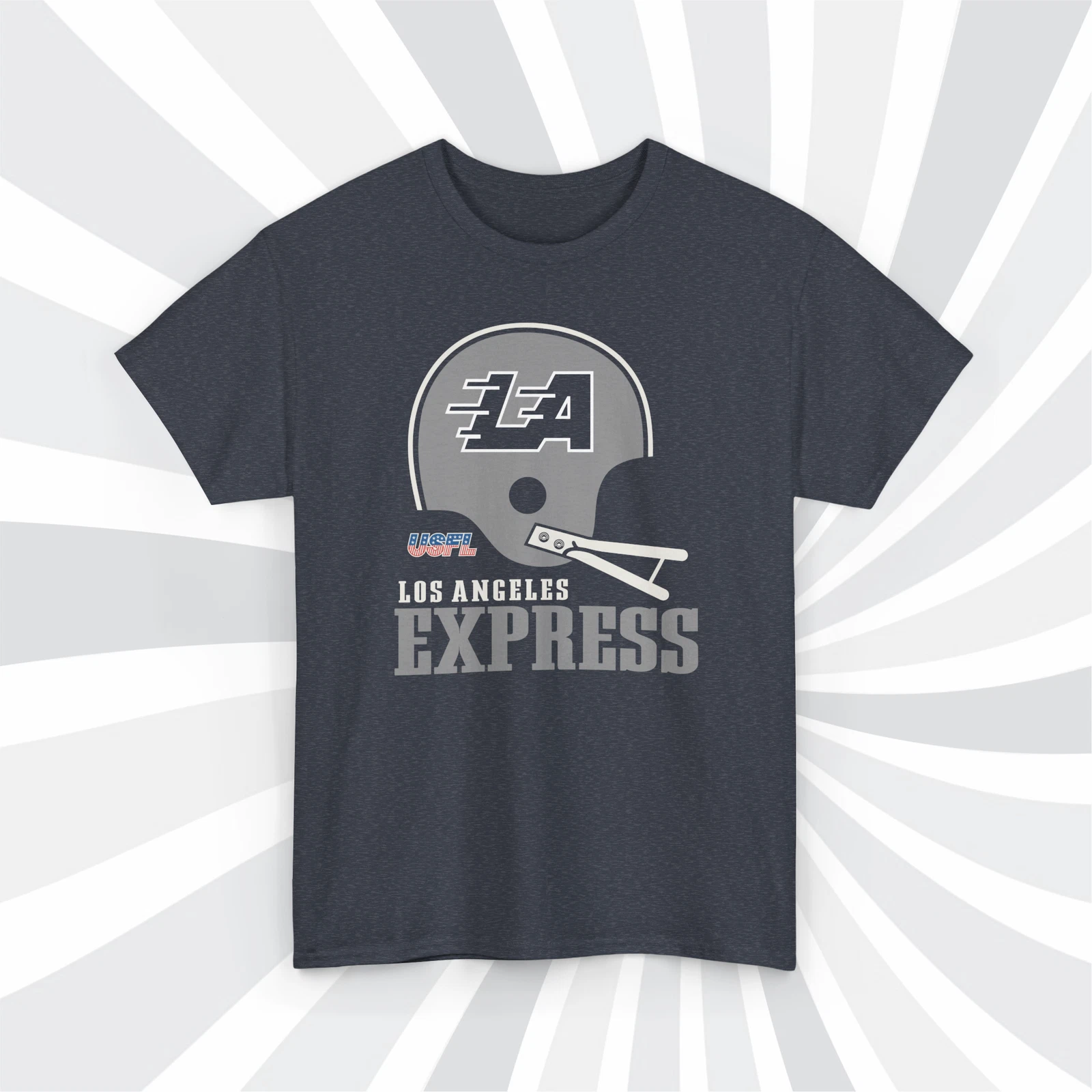 Los Angeles Express 1983 USFL Vintage Football Navy Heather T-Shirt - Rams