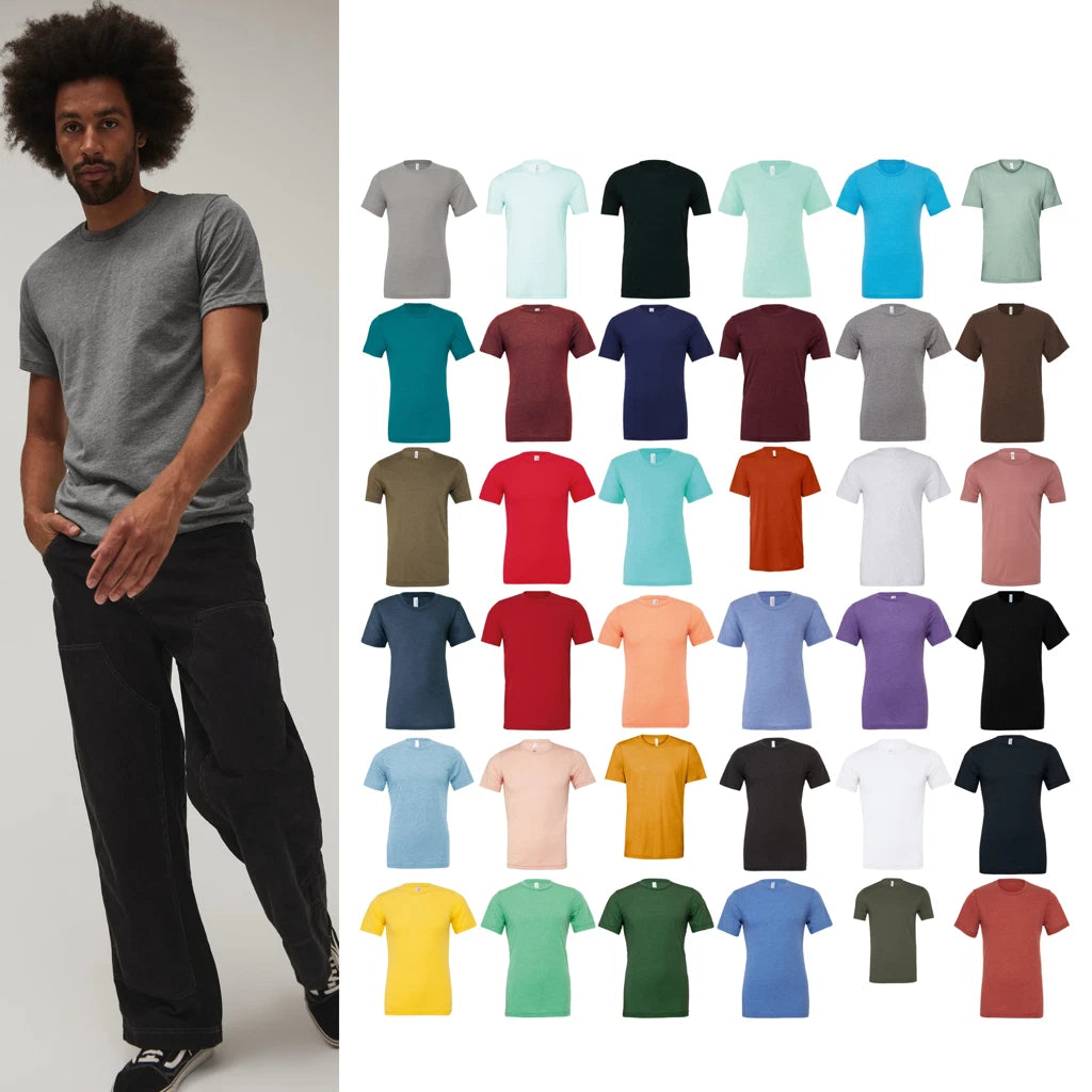 Bella Canvas Unisex triblend crew neck t-shirt 3413 - Unisex, 50% Polyester