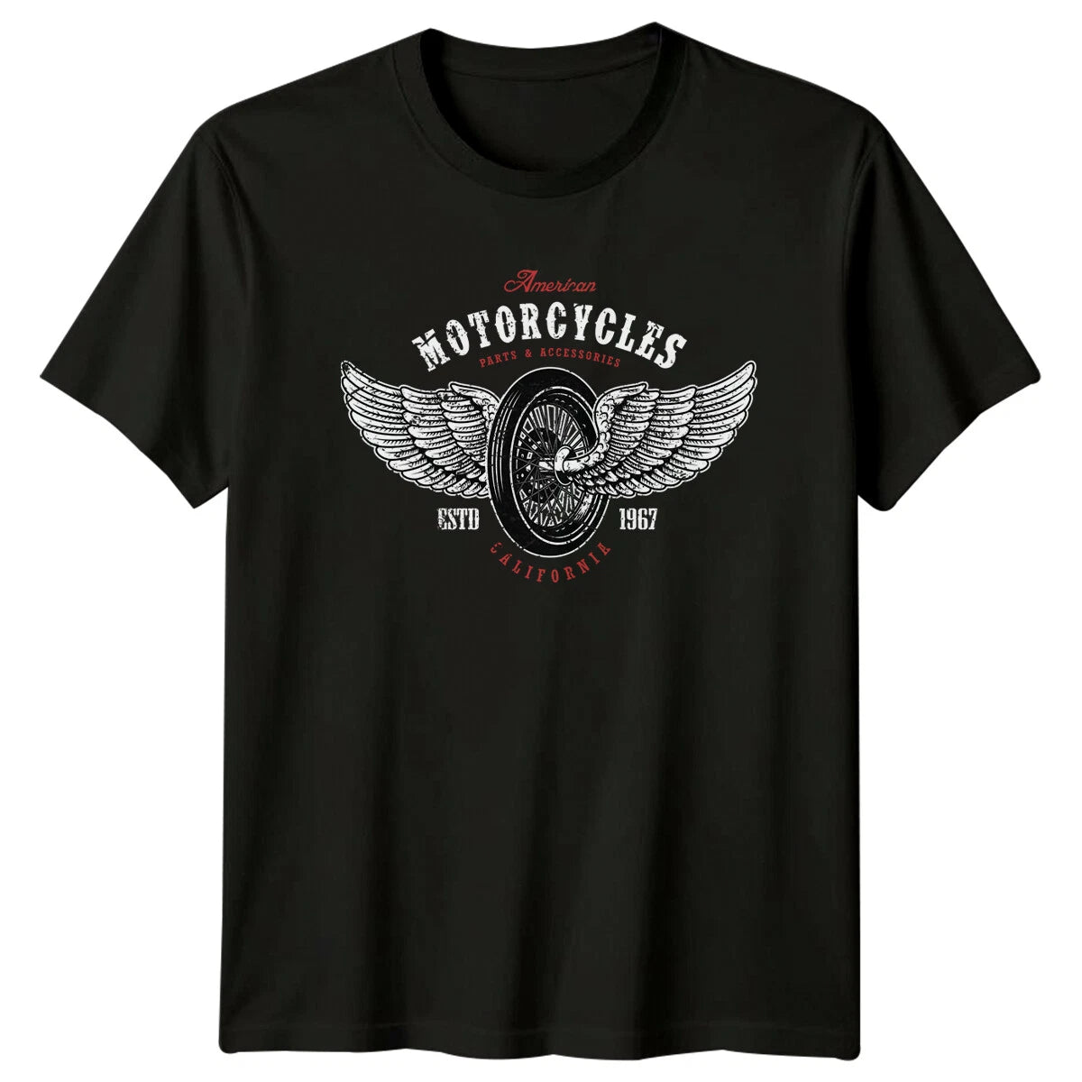 American Motorcycles Wheel Wings Motorcycle Mens T-Shirt Womens Tee Graphic