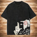 Full Metal FMA Men’s Washed Anime T-Shirt  Graphic Gothic Cotton Oversized Tee