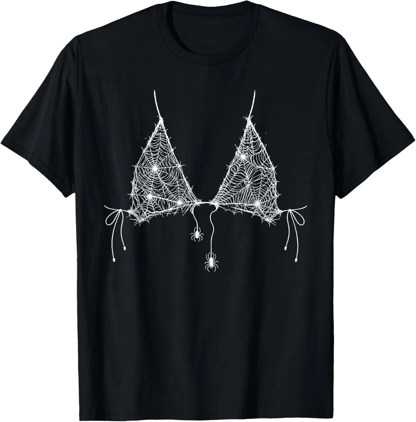 Gothic Spider Web Halloween Aesthetic Design T-Shirt