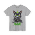 Punk Cat Cotton Tee, Unique Edgy Streetwear for Cat Lovers