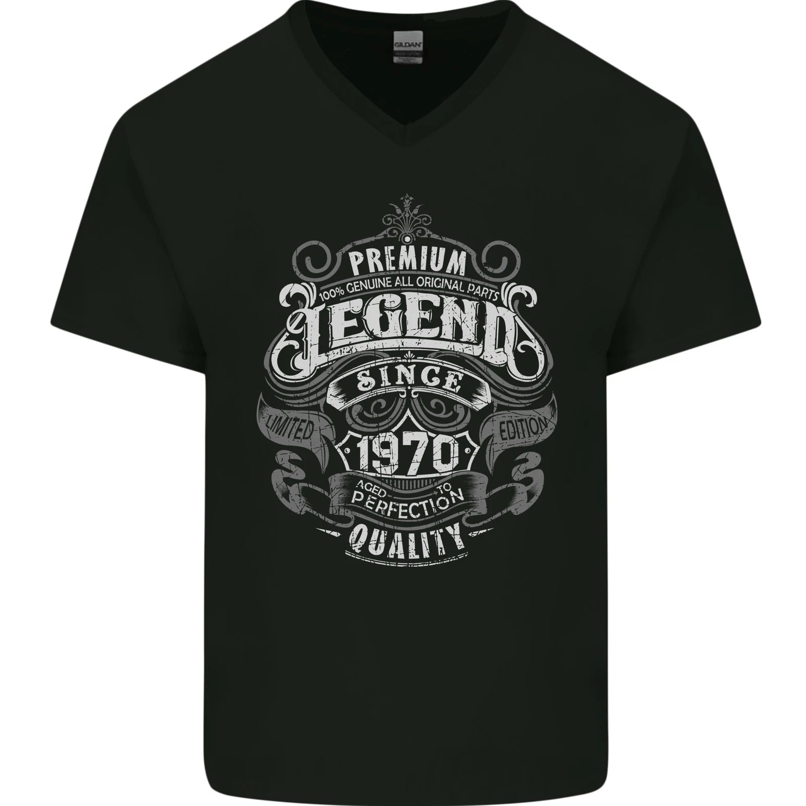 Premium Legend 56th Birthday 1970 Mens V-Neck Cotton T-Shirt